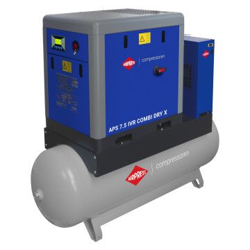 Гвинтовий компресор APS X 7.5 IVR Combi Dry 10 бар 7,5 к.с./5,5 кВт 290-790 л/хв 500 л